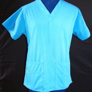 WonderWink Origins Women's Bravo 5-Pocket V-Neck Scrub Top Malibu Blue Size XS